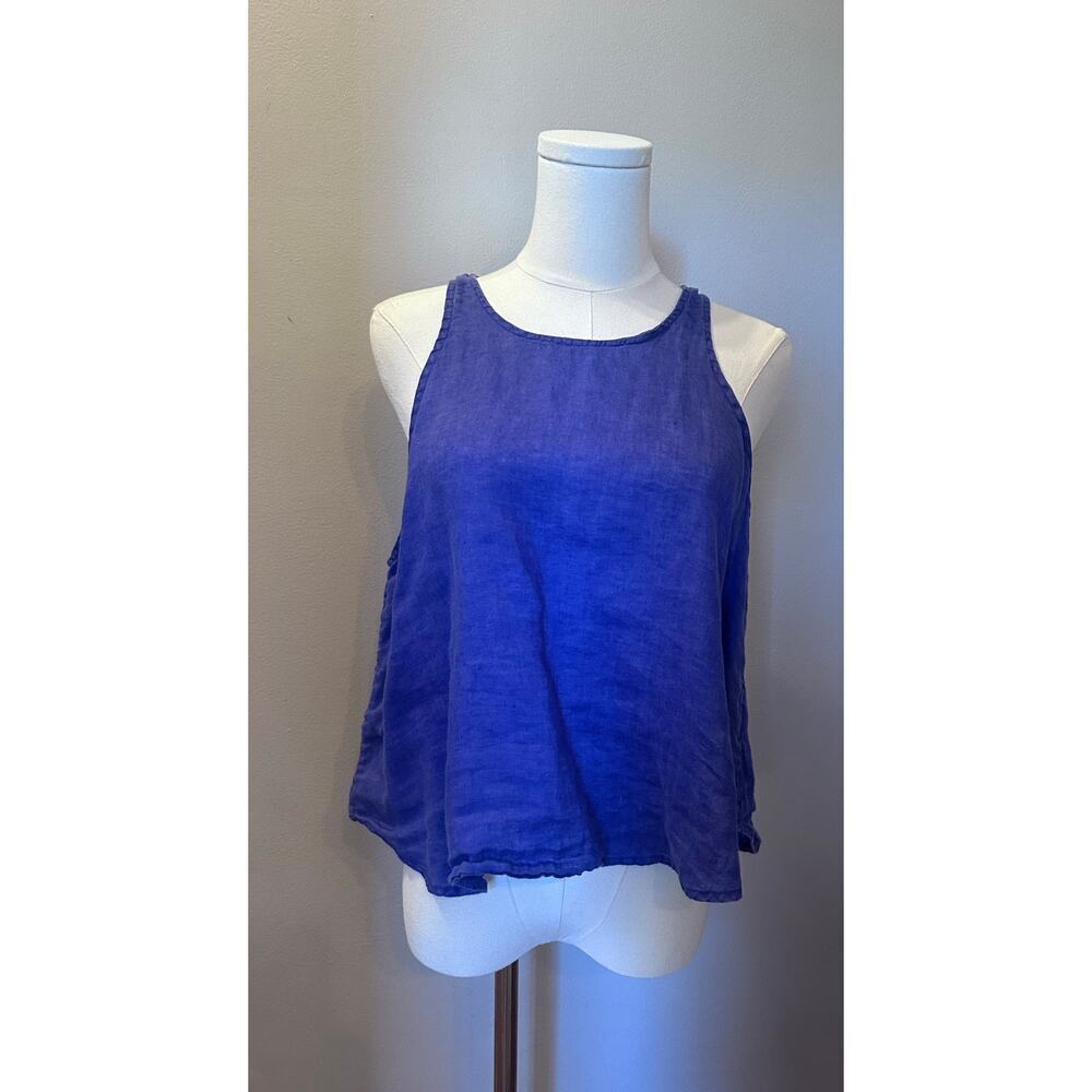Maeve Cobalt Blue Linen Racerback Tank